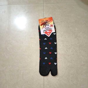 Black Socks Hearts Print