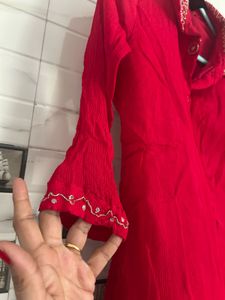 Red Dress with Belt