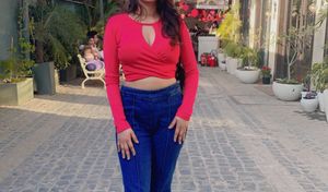 Chic Red Wrap Crop Top