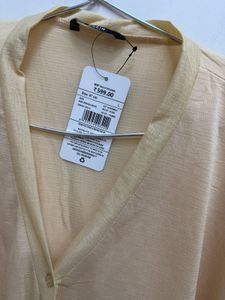Shein Soft Peach V-Neck Cardigan