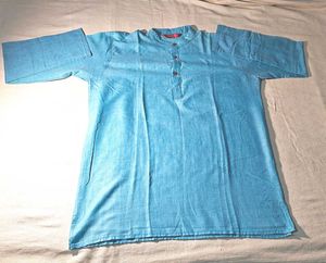 Men's Blue Cotton Kurta