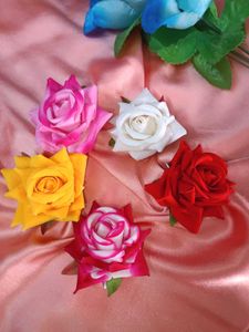 Artificial Rose Hair Clips