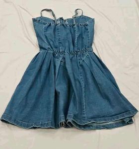 Blue Denim Zip-Up Mini Dress