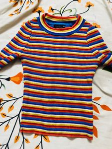 Colorful Striped Long Sleeve Top