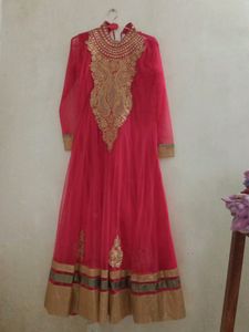 Anarkali Embroidery Work Suit With Pant Dhupatta