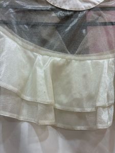 White Ruffled Organza Top