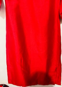 Red Kurti with Gold Detailing