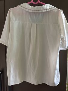 Chic White Short Sleeve Blouse
