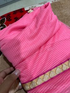 Elegant Pink Saree Very Light Weight