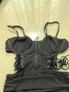 Chic Black Cut-Out Corset Dress
