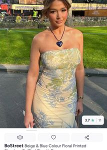 BoStreet Floral Print Strapless Dress