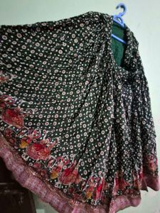 Green Lehnga with maroon duppata