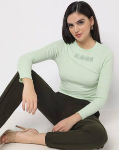 Cute "Bloom" Graphic Long Sleeve Top