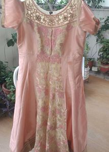 Elegant peach Embroidered anarkali style now a day