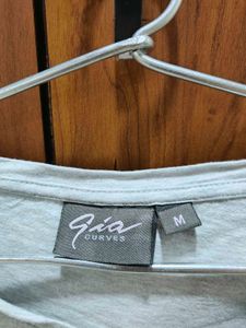 Beautiful Floral Printed Grey Coloured Top