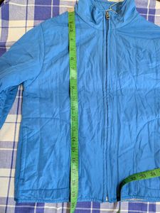 Blue Quilted Zip-Up Jacket