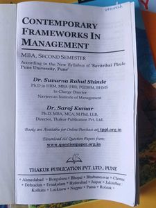 Contemporary Frameworks in Management MBA, SPPU