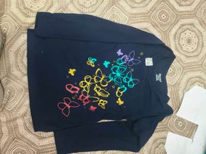 Navy Blue Butterfly full sleeve tshirt for 8-9