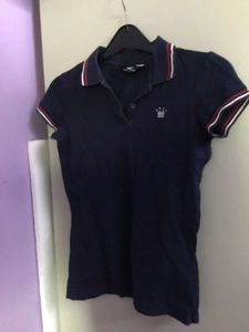 Navy Polo T-Shirt size UK10   EUR36
