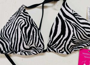 Zebra Print Triangle Bikini Top