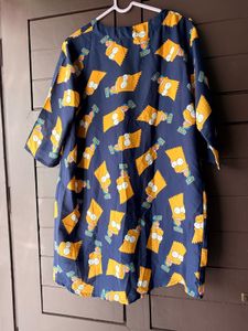 Bart Simpson Print Navy Top