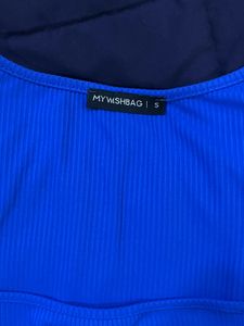 Royal Blue Square Neck Crop Top