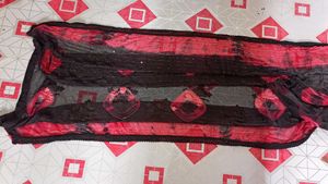 Elegant Black &amp; Red Kurta Set