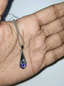 Elegant Purple Gemstone Pendant Necklace💜