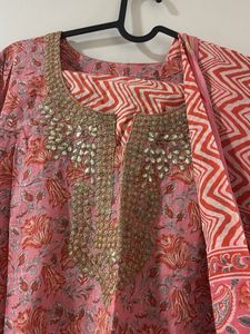 Beautiful Pink Printed Kurta Set