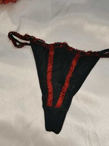 Black &amp; Red G-string Panty