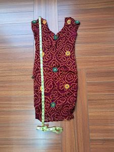 51) Ethnic Rajasthani Bandhani Kurta Set