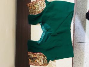Heavy embroidered saree with Stitched blouse