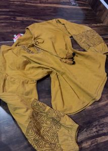 Yellow Kurta Set with Tassels