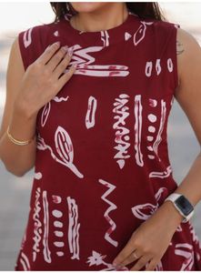 Maroon Printed Kurta Set