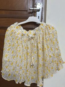Yellow cute Floral Skirt