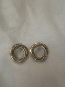 Gold-Tone Interlocking Hoop Earrings