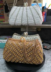 Embellished Pearl &amp; Crystal Clutch Bags