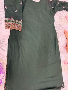 Embellished Green Kurta