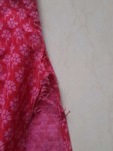 Pink Printed Sleeveless Kurta