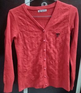 Red cardigan Sweater