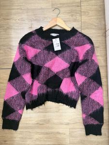 Pink Black Checkered Top