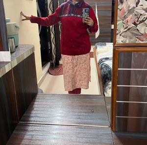 Stylish Red Pullover Sweater