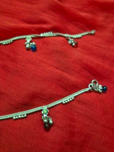 Beautiful Anklets with Blue Beads