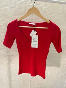 Zara Red Fitted Top