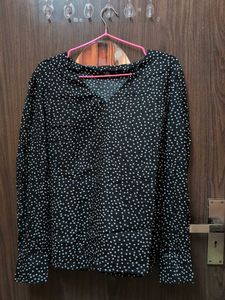 Classic Polka Dot V-Neck Top