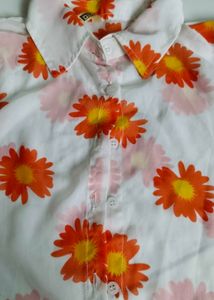 Cute Floral Print Shirt for Girls