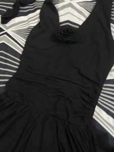 Elegant Black Halter Neck Dress
