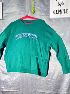 Green "Brunette" Graphic Sweatshirt