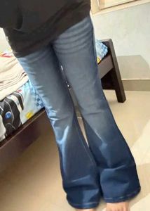 Flared Blue Denim Jeans with tag