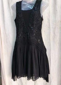 I. Elegant Black Embellished Dress
